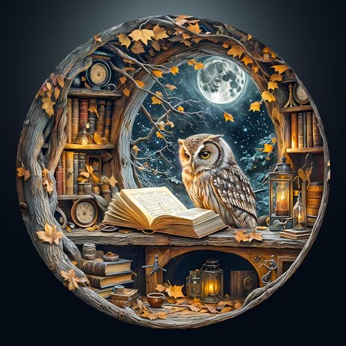 Masseruon 1000 Piece Puzzle for Adults 266 266in Moonlit Owl Puzzle for Adults 1000 Pieces Jigsaw Puzzles Adult Puzzles Game Unique Gift for Women Men - Image 1