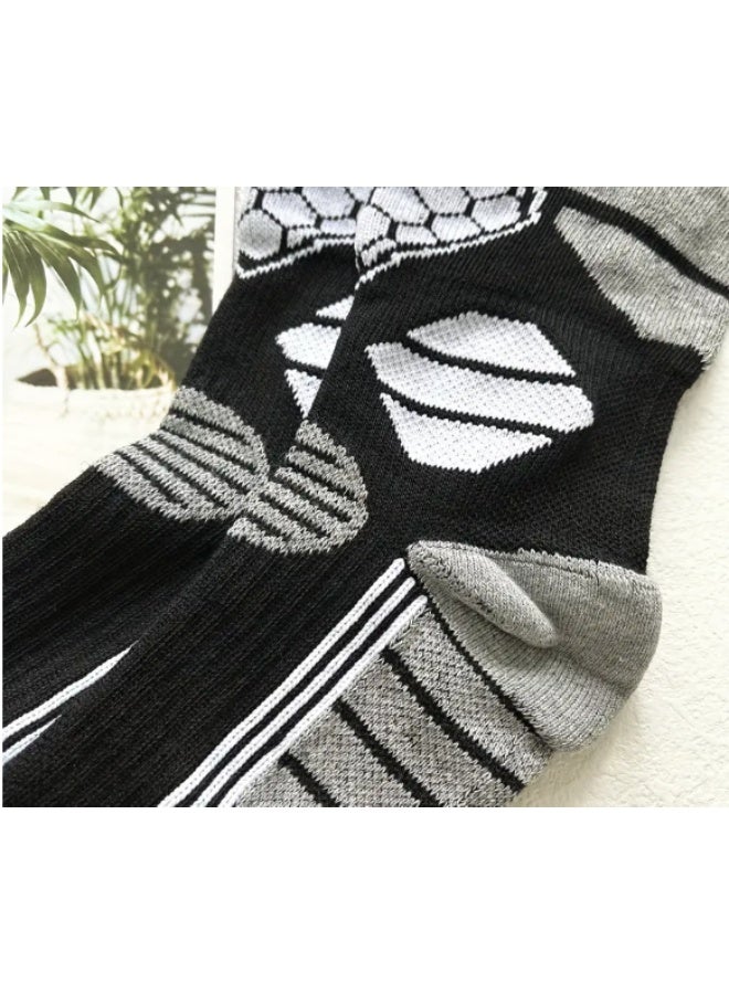 زوج واحد من جوارب الرجال الشتوية الحرارية بطول الركبة – سميكة ودافئة وقابلة للتهوية للتزلج والمشي والأنشطة الخارجية (EU 39-45 / US 6.5-11.5 / UK 6-11) - Image 3