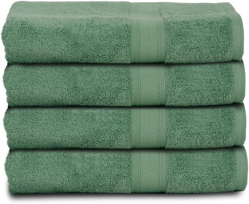 Casa Lino 4 Pack Hand Towels for Bathroom 18x28 100 Cotton Ultra Soft Highly Absorbent Premium Luxury Towels for Gym Shower Hotel New Apartment Essentials Green
