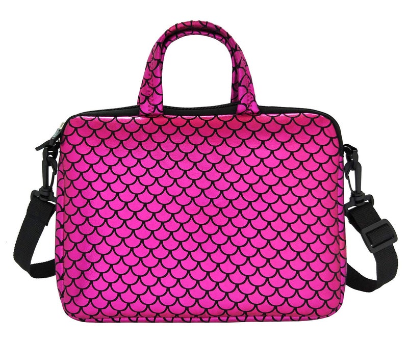 Youda 11.6-Inch Laptop Shoulder Messenger Carrying Bag Case Sleeve For 11" 11.6" 12" 12.5 inch Macbook/Notebook/Ultrabook/Chromebook, Mermaid Scale - Image 2