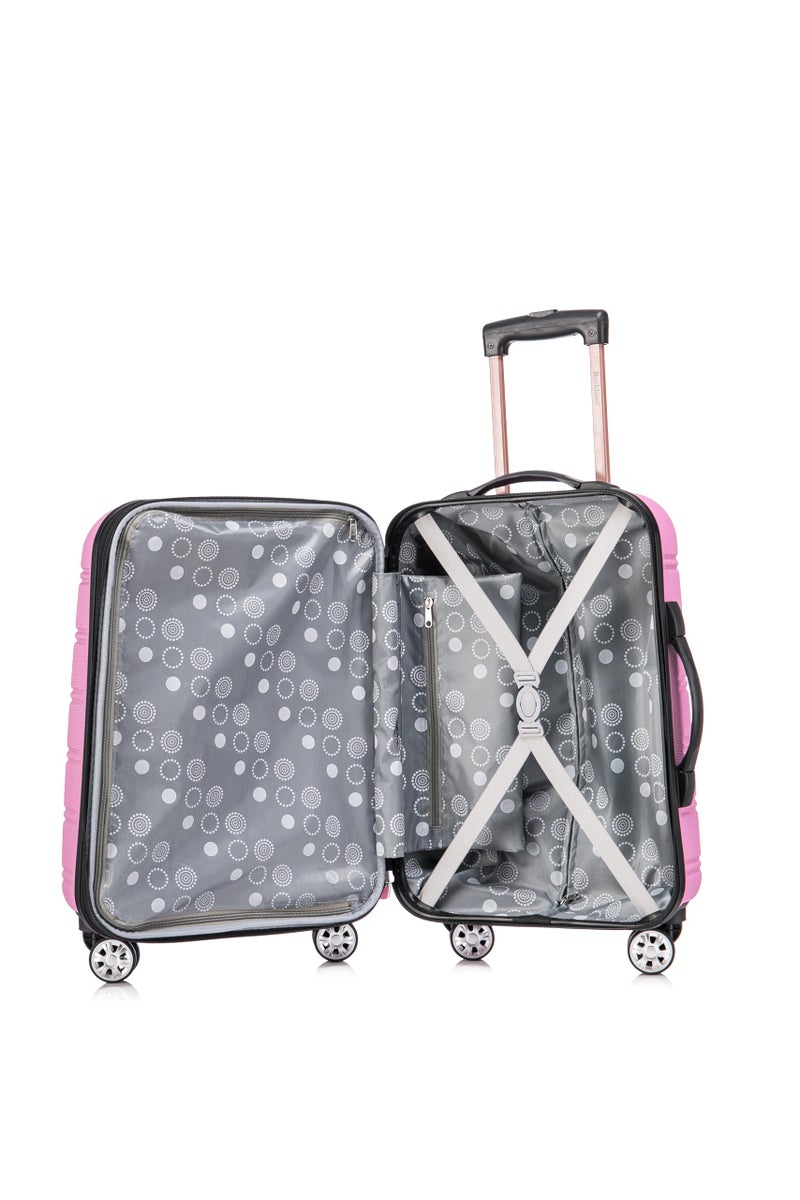 Rockland Melbourne Hardside Expandable Spinner Wheel Luggage Set, Pink, Carry-On 20-Inch and Tote 14-Inch - Image 3