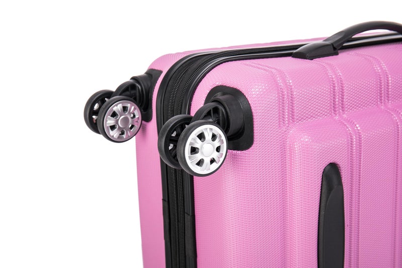 Rockland Melbourne Hardside Expandable Spinner Wheel Luggage Set, Pink, Carry-On 20-Inch and Tote 14-Inch - Image 4