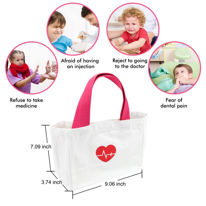 Liberry Doctor Kit for Toddlers 3-5 Years Old, 18-Piece Doctor Bag Pretend Play Toys, Durable Medical Kit with Toy Stethoscope, Pink Doctor Gift for Girls - Image 4