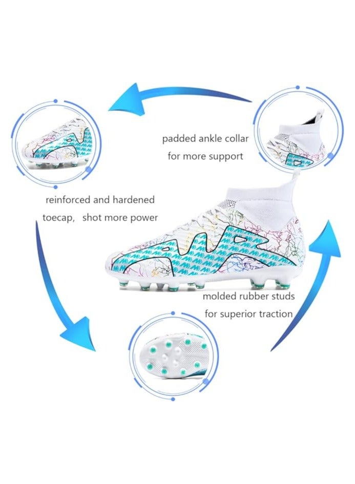 Men's Soccer Shoes Turf Cleats High-top Football Shoes Breathable Athletic Football Boots Outdoor Indoor Sports Walking Shoes Soccer Boots Unisex - Image 2