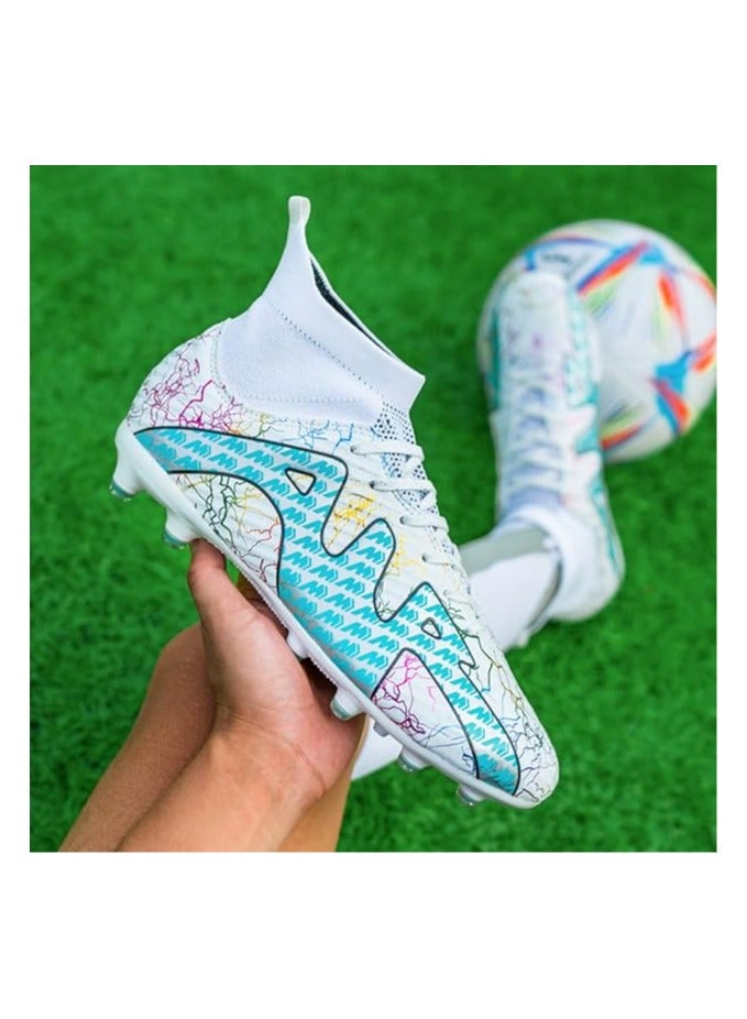 Men's Soccer Shoes Turf Cleats High-top Football Shoes Breathable Athletic Football Boots Outdoor Indoor Sports Walking Shoes Soccer Boots Unisex - Image 5