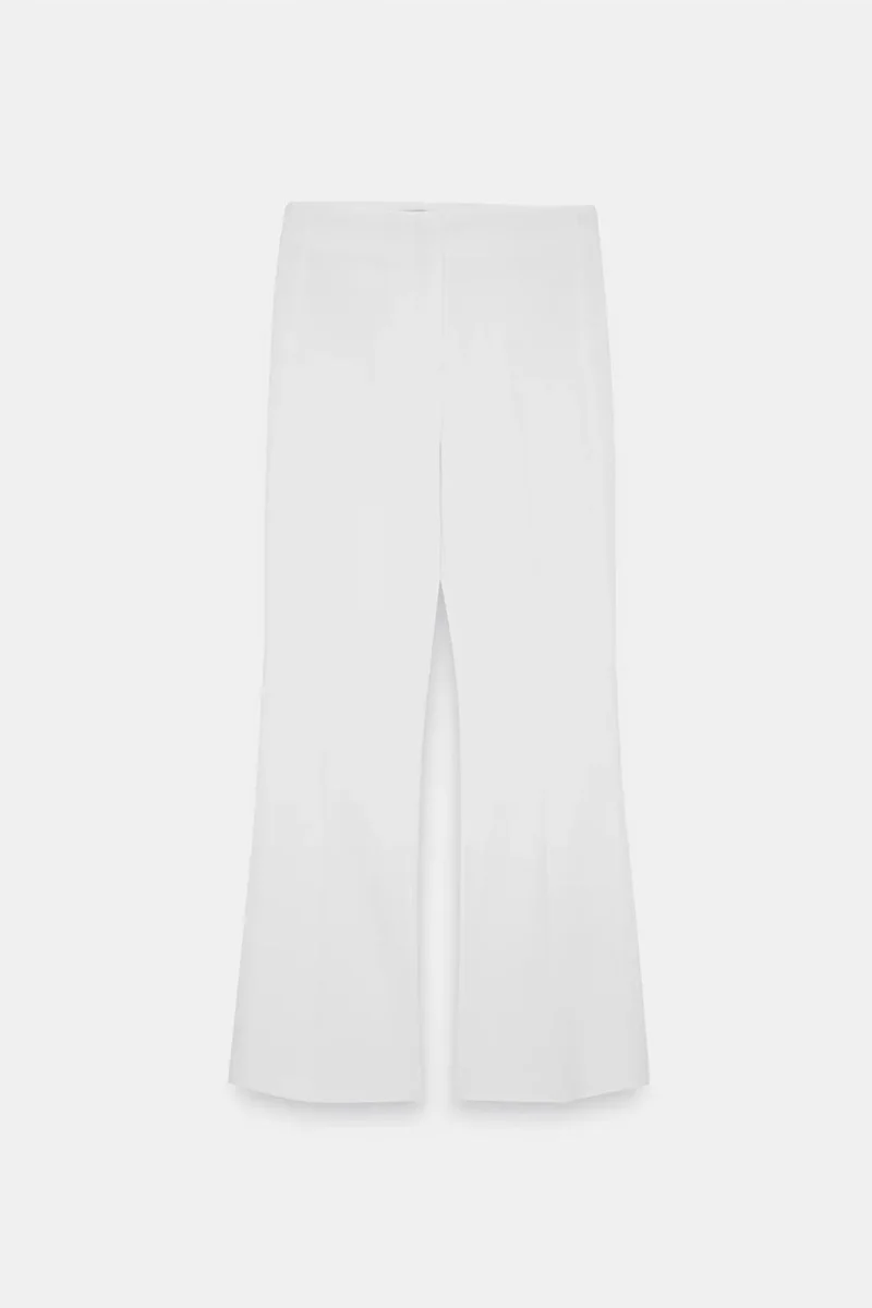 Dilvin White DILVIN Women's High-Waist Flare Pants for Women | Best Price UAE