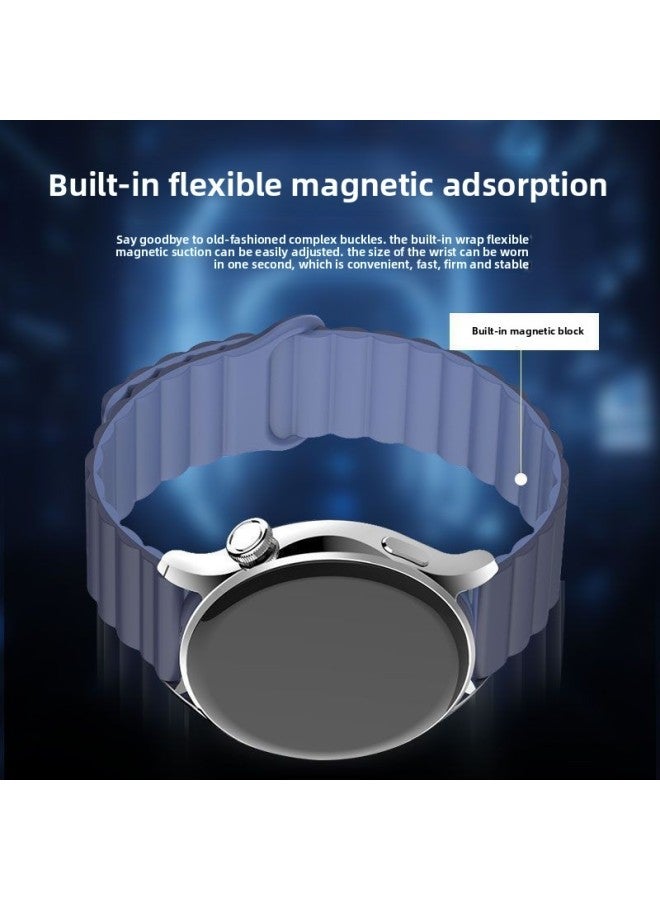 Loquat For Huawei GT4 Watch With Magnetic Suction Silicone Waterproof Loop Strap Sports Contrast Color Replacement Wrist Strap Magnetic Suction-Color:【black With Wine Red】-22mm  - Image 4