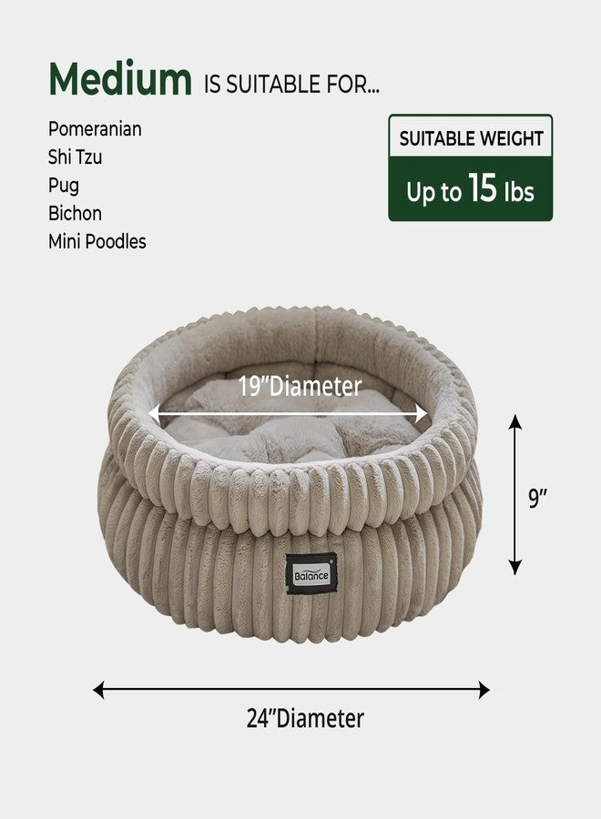 بالنس سرير بالانس للقطط والقطط الصغيرة، أسرة دائرية قابلة للغسل للقطط المنزلية، سرير فائق النعومة من الفرو الصناعي الفاخر للجراء والقطط الصغيرة مع قاعدة مانعة للانزلاق - Image 5