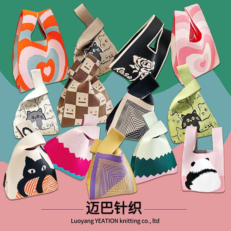 Manufacturer Women'S Fashion New Knitted Bag Souvenir Satchel Tote Bag Versatile Portable Panda Vest Bag - Image 2