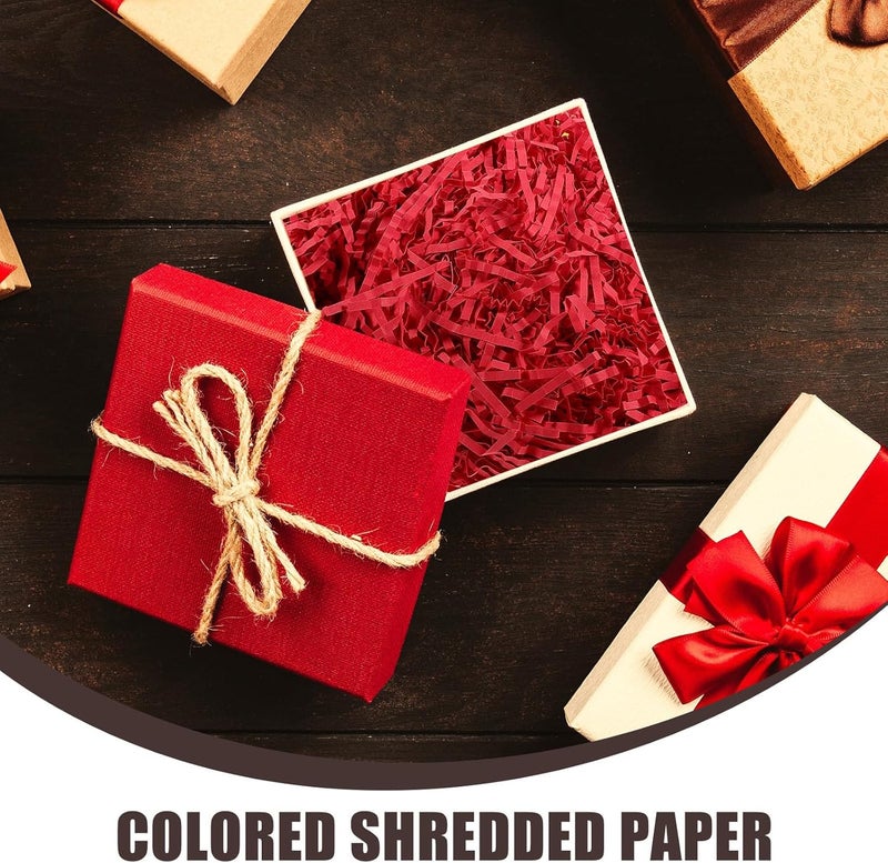 BATHVEVE Red Crinkle Shredded Tissue Paper 200g Box Filler for Packaging, Party Basket Stuffing, Wrapping Paper Shred for Cosmetics and Wine Boxes - Image 3