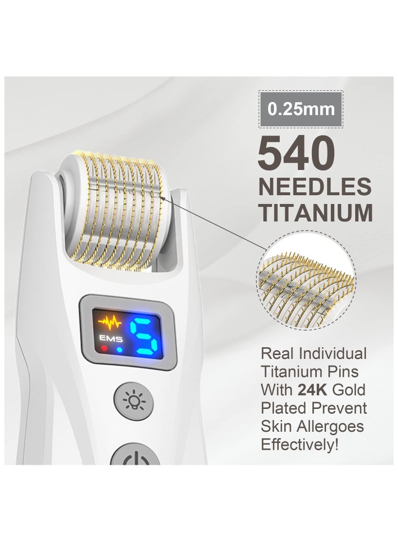 Generic Microneedle Roller G5 Upgrade Light Therapy Mode Hair and Face Growth Derma Roller, 0.25mm 540 Titanium Microneedle, Skin Care Tools for Men and Women  - Image 2