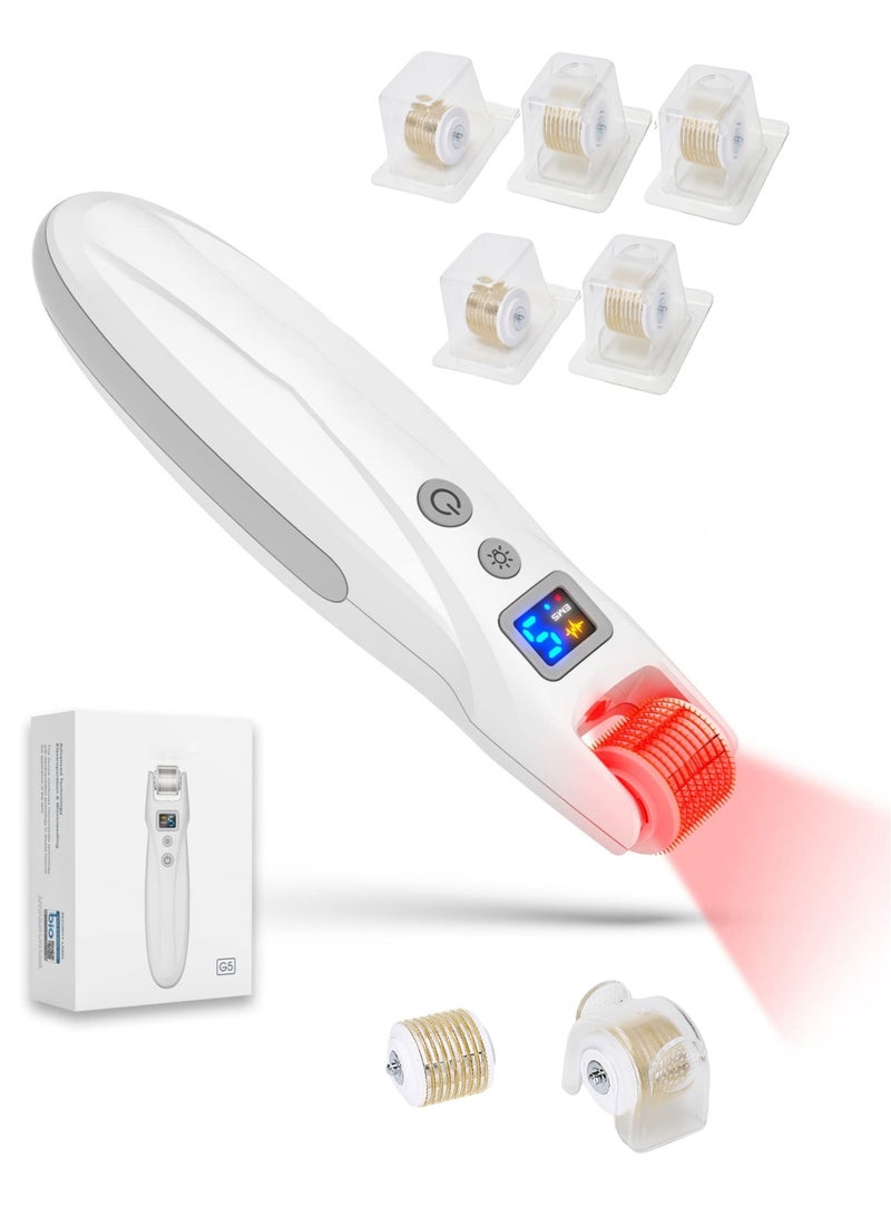 Generic Microneedle Roller G5 Upgrade Light Therapy Mode Hair and Face Growth Derma Roller, 0.25mm 540 Titanium Microneedle, Skin Care Tools for Men and Women  - Image 1