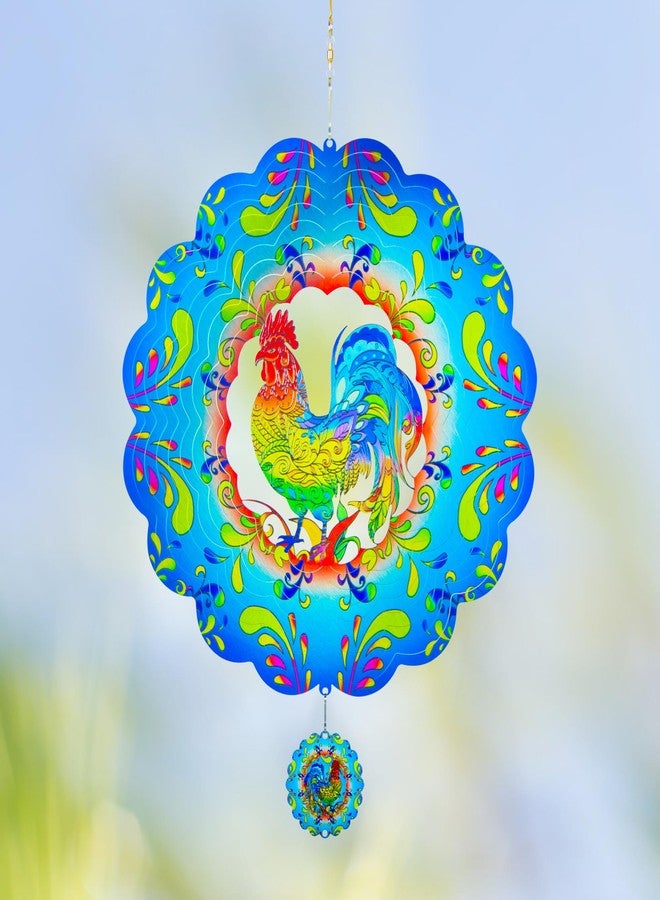 OFEWPAGA Chicken Gifts for Women Men, Rooster Metal Wind Spinners,Rooster Gifts for Women Mom Grandma Wife Men Father, 12 Inch Rooster Decor Hanging Wind Spinners for Outdoor/Indoor - Image 1