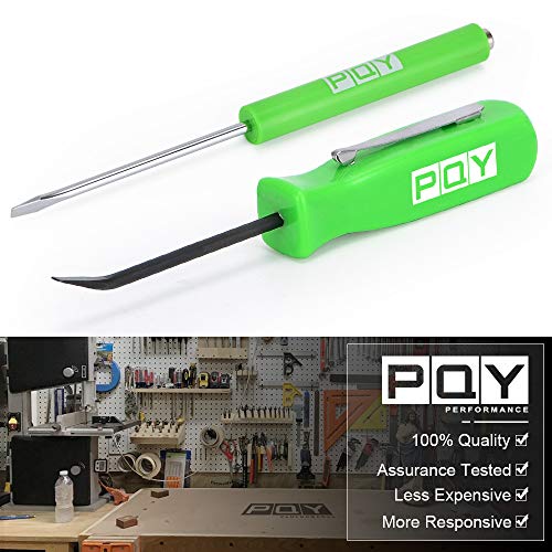 PQY Pocket Magnetic Screwdriver Slotted Head With Magnet Top + Mini Pry Bar Set Green - Image 2