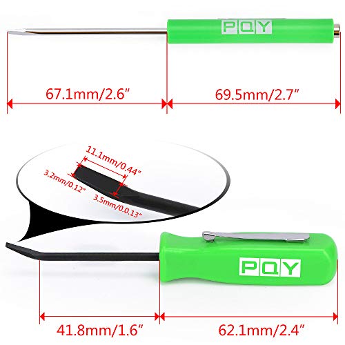 PQY Pocket Magnetic Screwdriver Slotted Head With Magnet Top + Mini Pry Bar Set Green - Image 5
