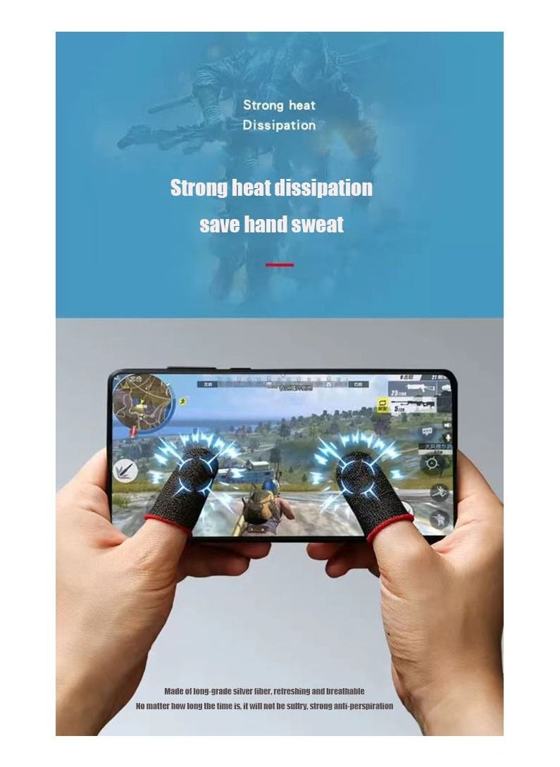 2 Piece Mobile Gaming Finger Sleeve Black/ Red