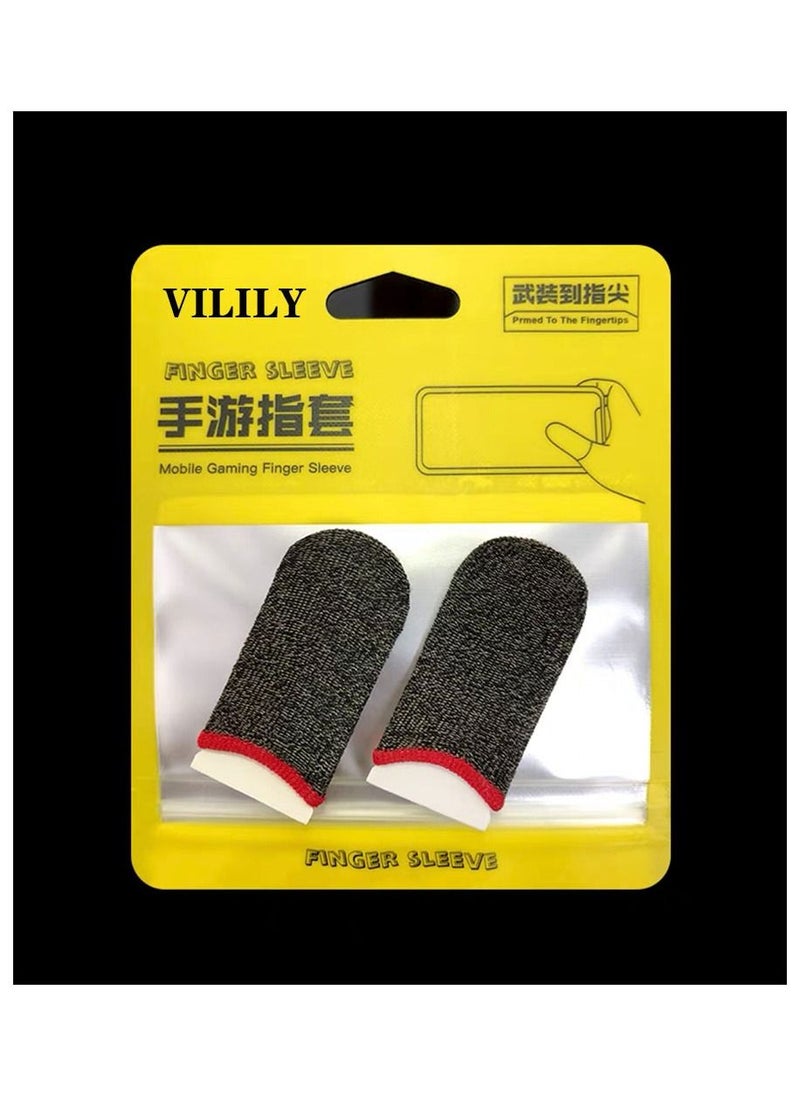 2 Piece Mobile Gaming Finger Sleeve Black/ Red