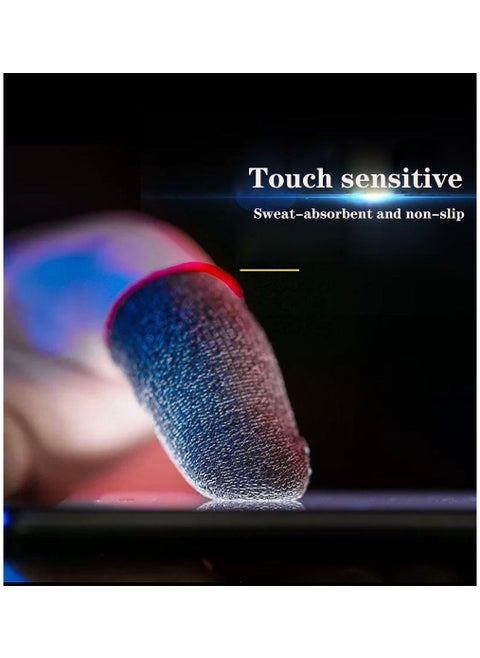 2 Piece Mobile Gaming Finger Sleeve Black/ Red