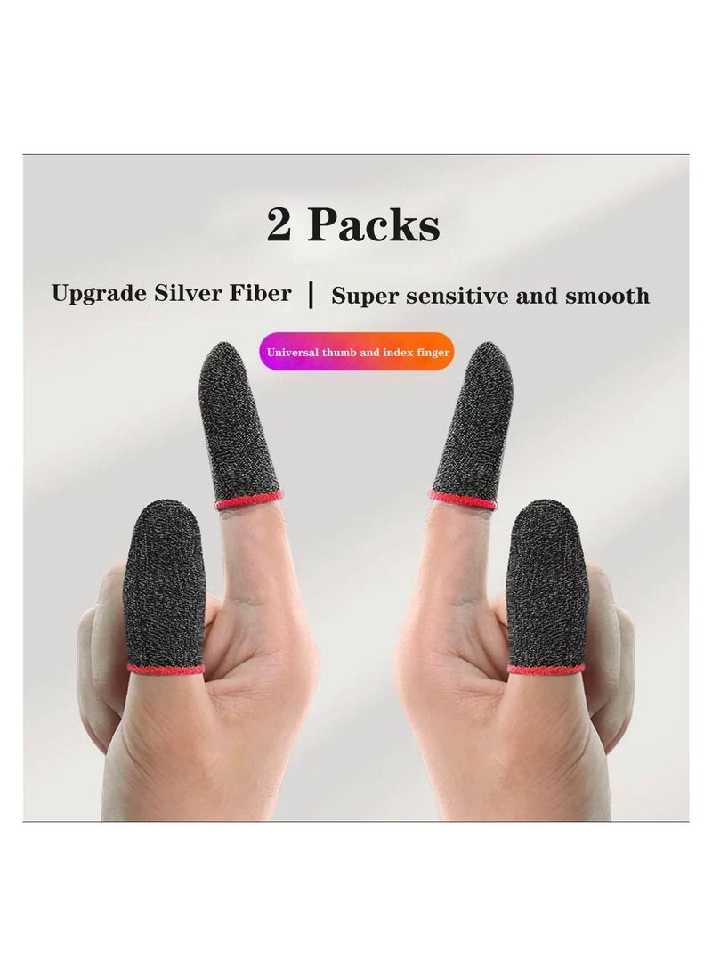 2 Piece Mobile Gaming Finger Sleeve Black/ Red