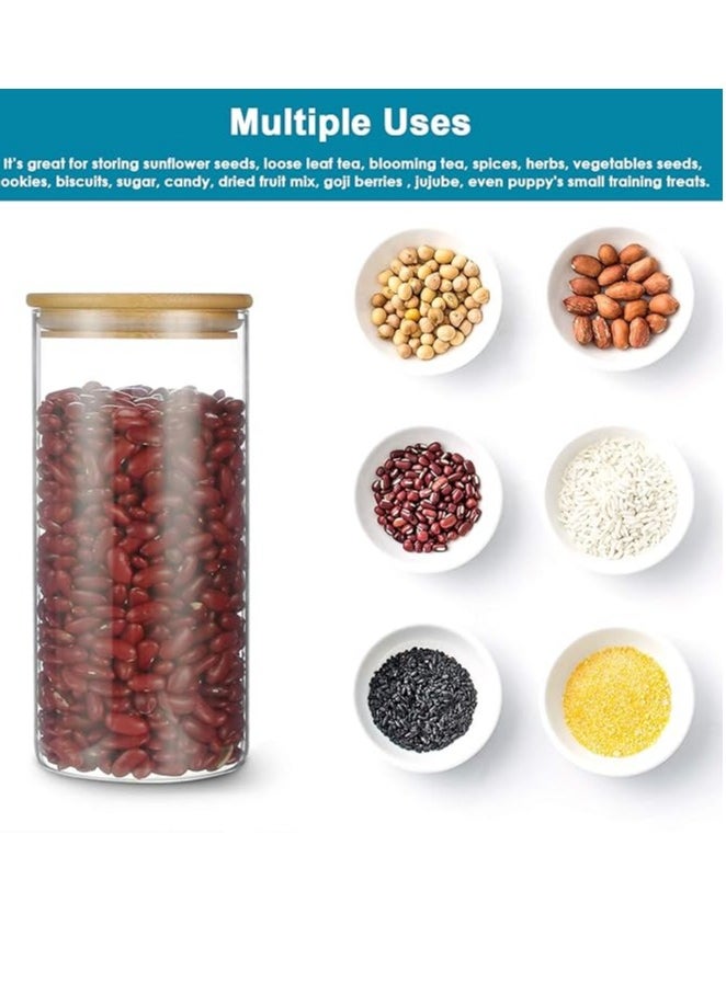 Generic Glass Storage Jar Kitchen Food Containers with Bamboo Lid 900ML  - Image 5