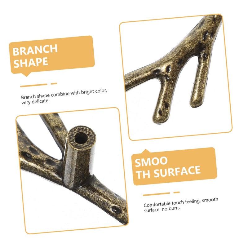 Vintage Branch Shaped Cabinet Knobs 4PCS Single Hole Metal Drawer Handles - Image 4