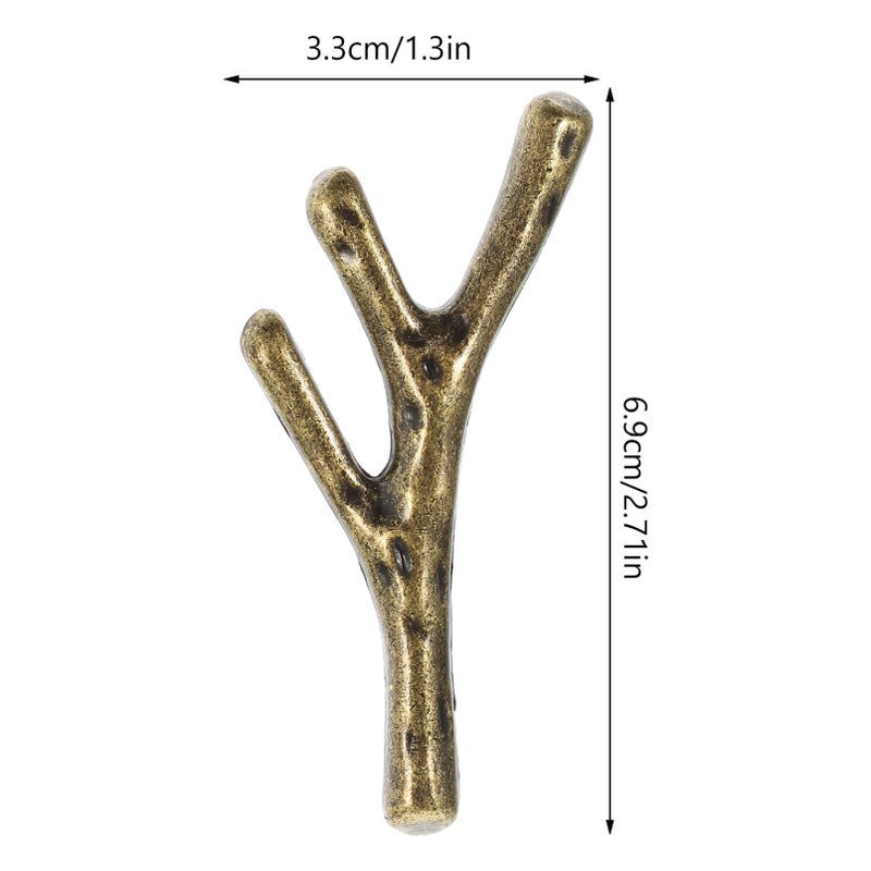 Vintage Branch Shaped Cabinet Knobs 4PCS Single Hole Metal Drawer Handles - Image 3