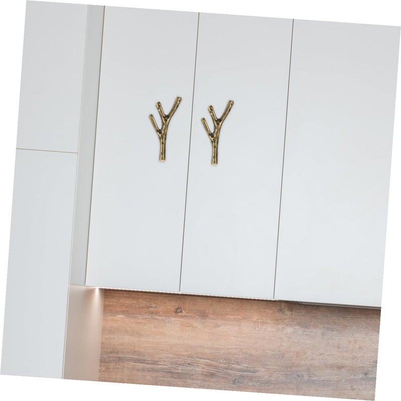 Vintage Branch Shaped Cabinet Knobs 4PCS Single Hole Metal Drawer Handles - Image 5