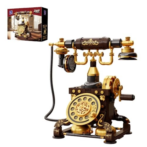 PANTASY Retro Phone Building Blocks Set for Adults Vintage DIY Telephone Model Kit with Realistic Design Creative Home Decor Gift Ideal Gifts for Collectors Hobbyists - Image 1