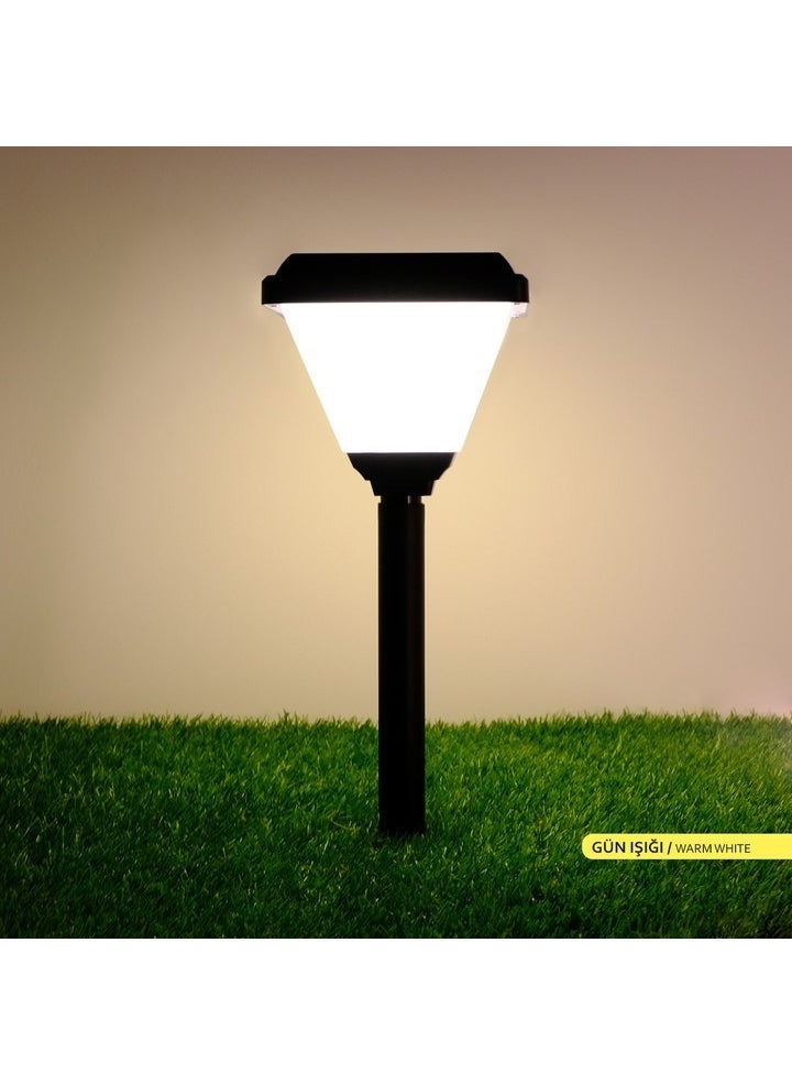 ACK - Solar LED Garden Luminaire 3000K Set Top and Pile Solar Powered Garden Lighting Transparent - Image 1