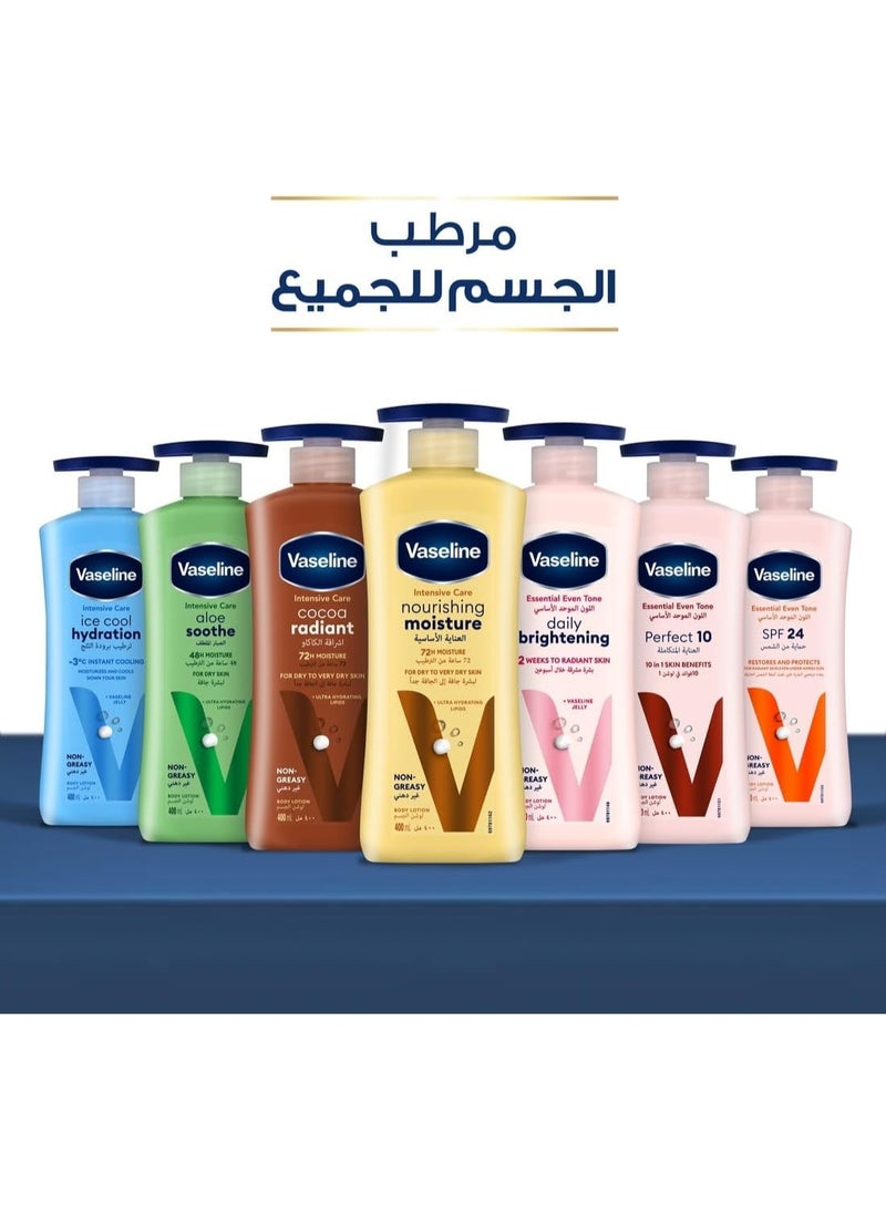 Vaseline [100% Original] 3 Pieces Essential Daily Body Whitening Even Tone Lotion 400ml - Image 4