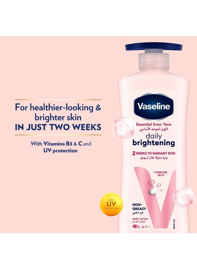 Vaseline [100% Original] 3 Pieces Essential Daily Body Whitening Even Tone Lotion 400ml - Image 3