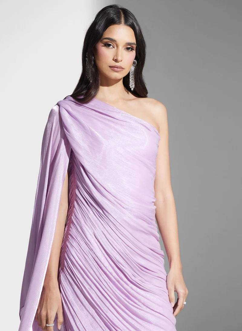 نمشي x Draped One-Shoulder Dress