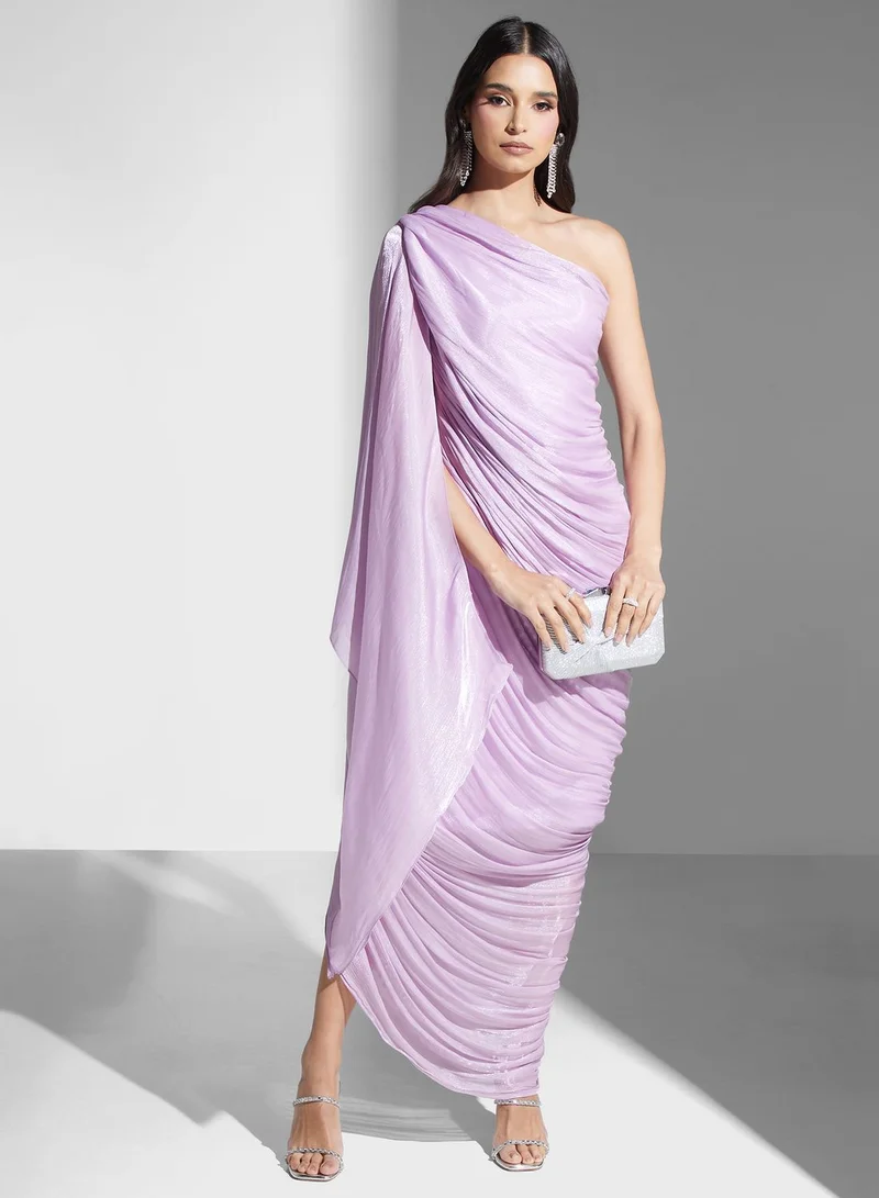 نمشي x Draped One-Shoulder Dress