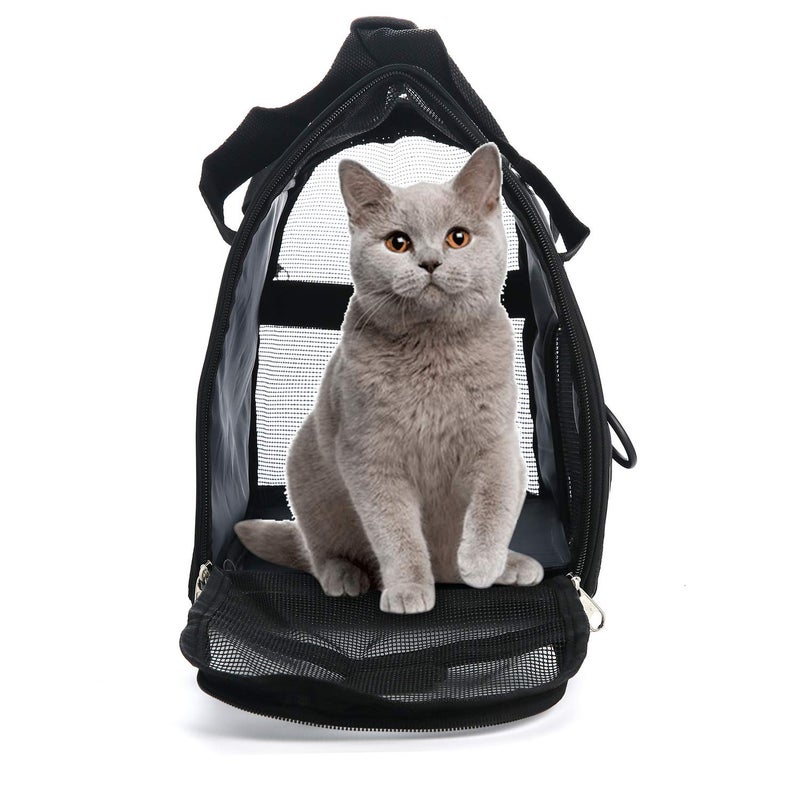 MuchL Pet Carrier Soft-Sided Carriers for Cat Carriers Dog Carrier for Small Medium Cats Dogs Puppies Pet Carrier Airline Approved Cat Dog Pet Travel Carrier (Small, Black) - Image 2