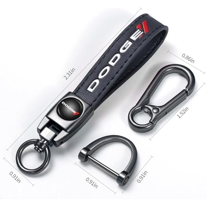 Dodge GENUINE LEATHER CAR KEYCHAIN KEY CHAIN FOR MEN AND WOMEN FAMILY PRESENT KEY RING ACCESSORIES(BLACK) - Image 4