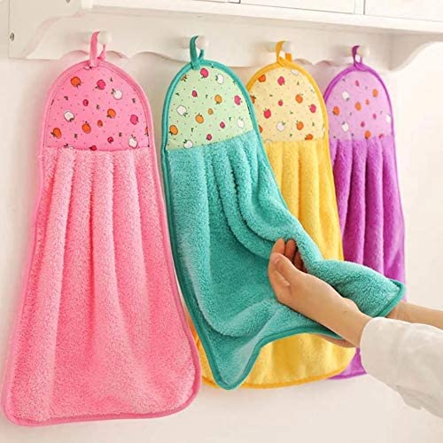 BriKSHi Wash Basin Hanging Hand Kitchen Towel Napkin Hanging Hand Towel/Sink Towel with Loop, Multicolour, Pack of 2 - Image 4