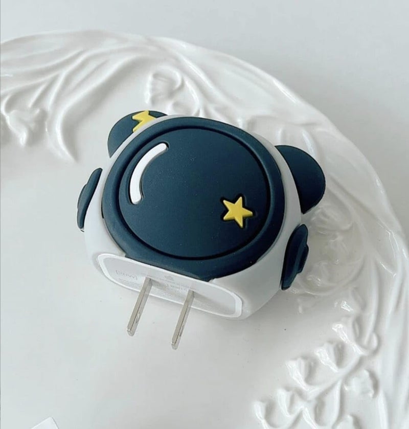 SKYCELL Charger Case Cover with Full Cable Protector 3D Cute Pattern Compatible for iPhone Charger Only 18W & 20W iPhone 16,iPhone 13,iPhone 15,iPhone 14 (Black Astronaut) - Image 2