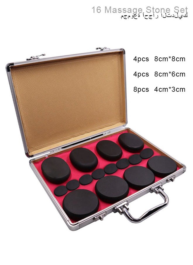 Super ZYouth 16-Piece Professional Massage Energy Stone with Heating Box, Portable Soft Natural Basalt Hot Stone Set for Spa and Therapy (UK Plug)  - Image 1