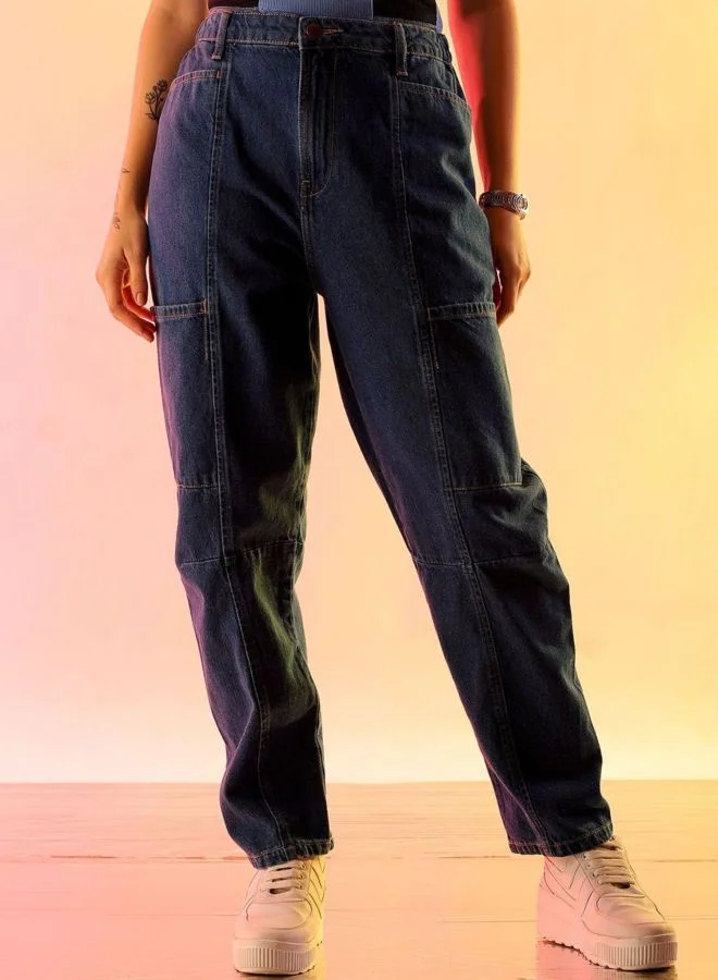 Women Relaxed Fit Solid High Rise Jeans