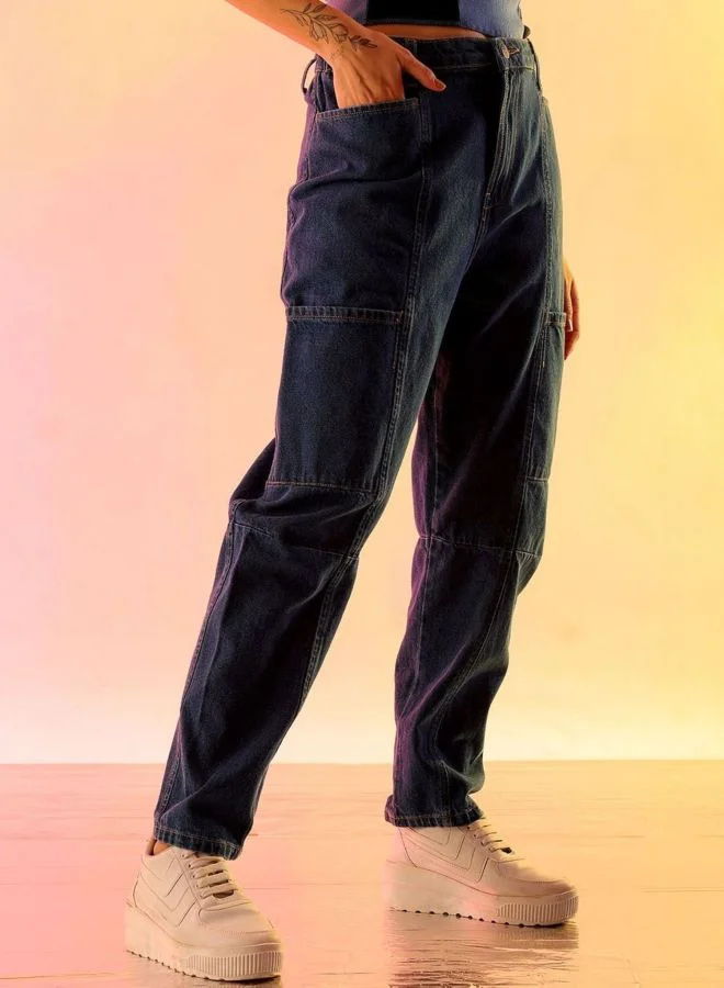Freehand  Women Relaxed Fit Solid High Rise Jeans  | Best Price UAE