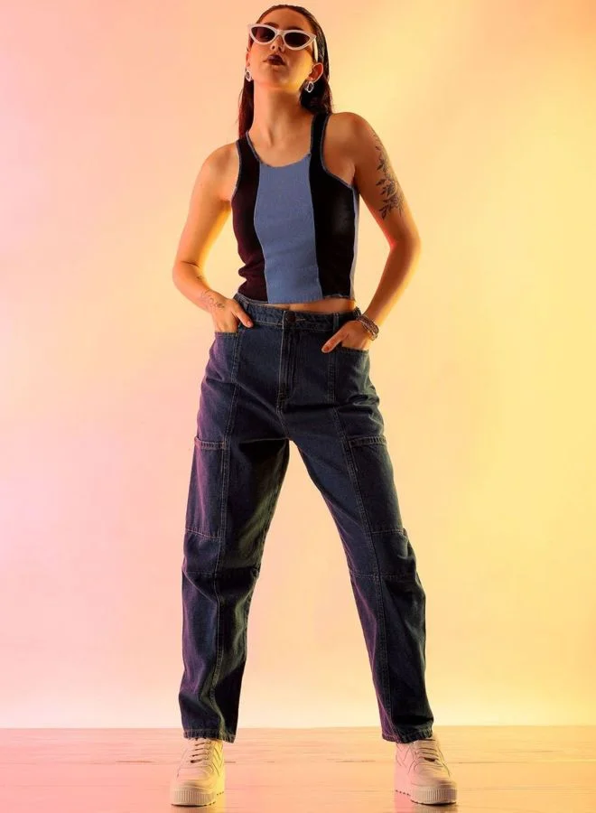 Freehand  Women Relaxed Fit Solid High Rise Jeans  | Best Price UAE