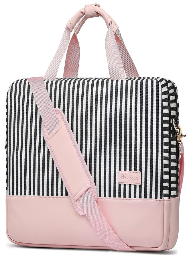 Bosidu Laptop Bag for Women Computer Bags 15.6 Inch Laptop Case,Water Resistant Canvas Women Briefcase for Work,Business,Travel (Pink) - Image 1