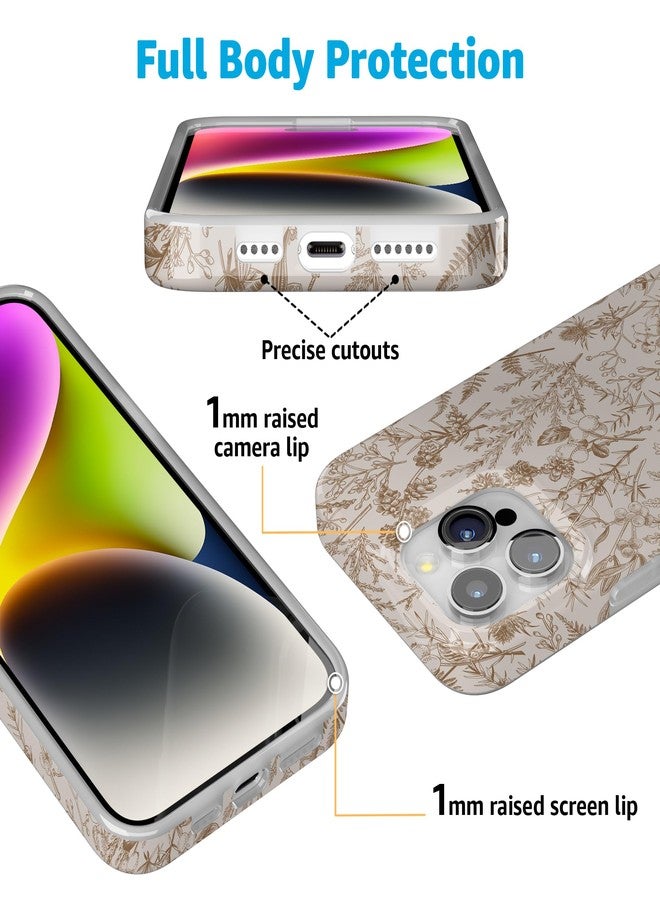Casely iPhone 15 Pro Max Case | Beige Garden | Neutral Floral | Classic Ultra Slim Case Design | Compatible with MagSafe - Image 2