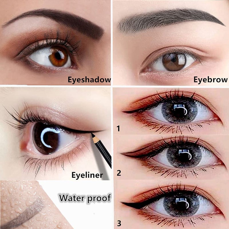 Go Ho 6 PCS Eyebrow Eye Liner Pencil Set,Easy to Color Sweatproof Eye Brow Pencil,Professional Long-lasting Eyeliner Gel Makeup Brow Tint Pen,3 Colors(Black,Brown,Dark Brown) - Image 5