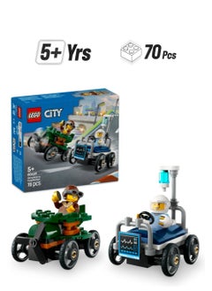 LEGO City Aeroplane vs. Hospital Bed Race Car Pack Toy - Soapbox Car Toys for 5+ Year Old Boys & Girls - Fun Gifts for Birthdays & Holidays - Building Set Includes 2 Minifigures - 60459 (70 pieces)  - Image 1