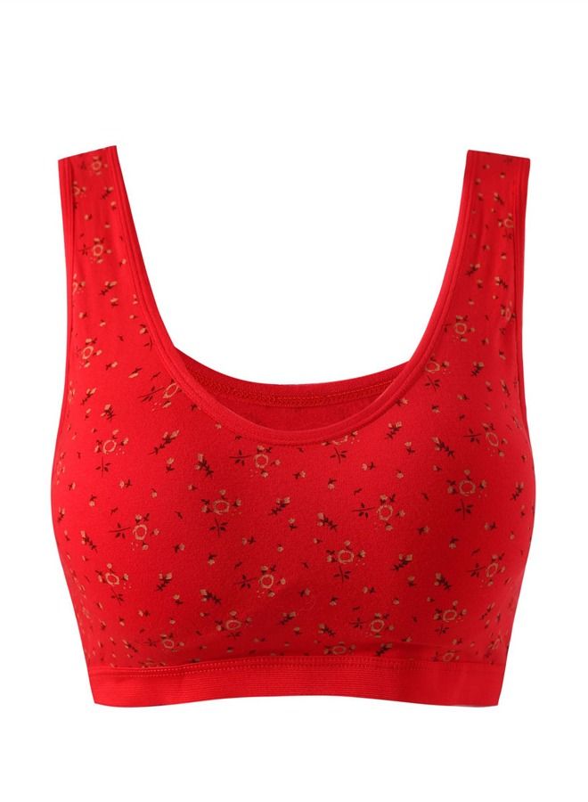 Loquat Women's Back Without Steel Ring Sports Bra Red 