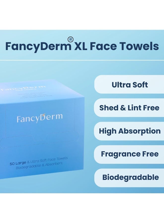 FancyDerm Face towels, Face tissue, Disposable face towels, Facial tissue, 100 count - Pack of 2 - Image 2