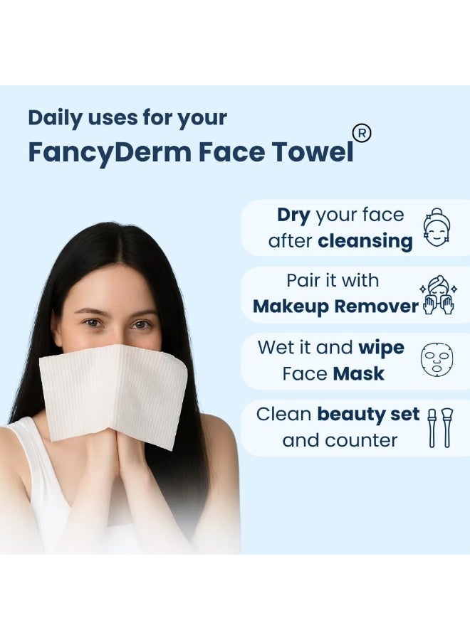 FancyDerm Face towels, Face tissue, Disposable face towels, Facial tissue, 100 count - Pack of 2 - Image 5