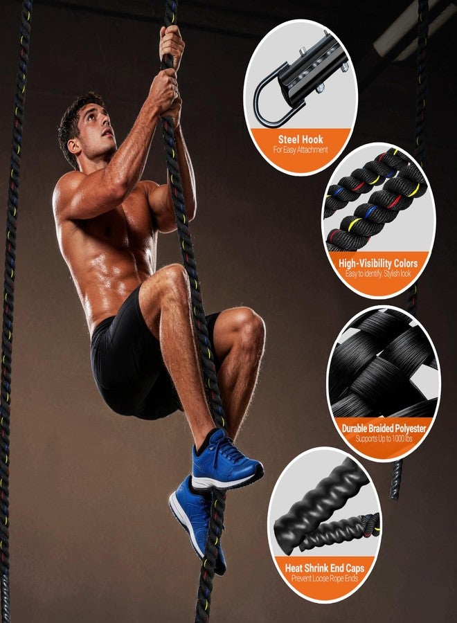 Brobantle Climbing Rope Gym Workout - 1.5 Inch Diameter 10FT Heavy Duty Thick Rope Work Out Exercise Ropes for Adults Home Indoor & Outdoor Fitness and Strength Training - Image 3