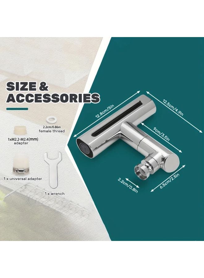 كريستال سيلفري أربعة أوضاع صنبور مطبخ دوار 360 صنبور ماء متعدد الوظائف - Image 1